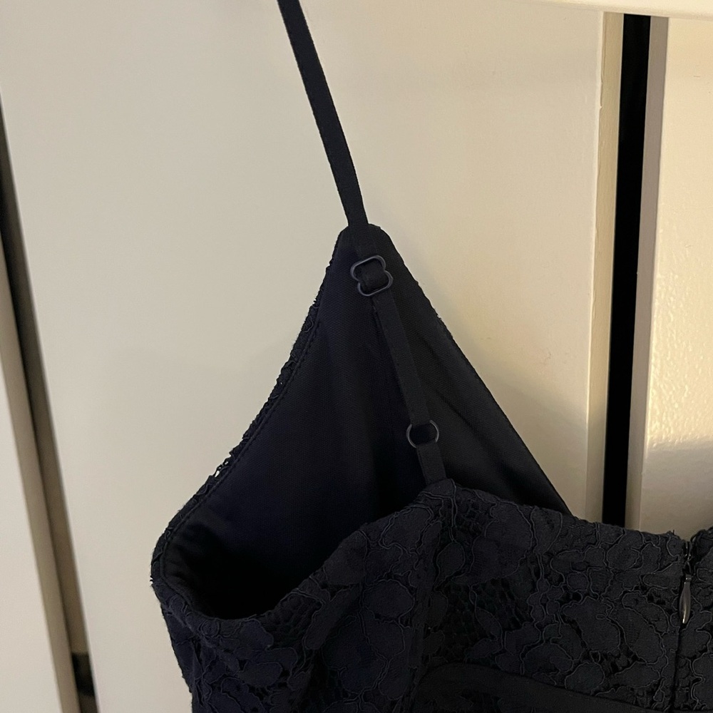 NWOT! Wish Me Luxe Navy Blue Lace Skater Dress - Picture 8 of 9